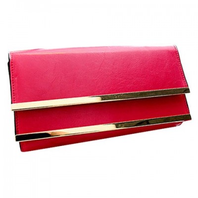 Stylish Women's Clutch With Metal and Solid Color Design